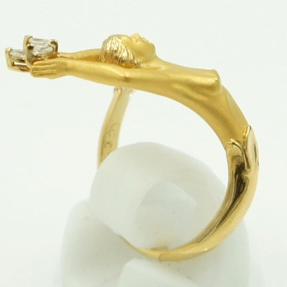 カレライカレラ（Carrera y Carrera）カレライカレラ750マーメイドダイヤモンドリング　「女神」　リングサイズ12号　レディース（中古）