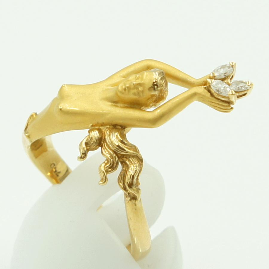 カレライカレラ（Carrera y Carrera）カレライカレラ750マーメイドダイヤモンドリング　「女神」　リングサイズ12号　レディース（中古）