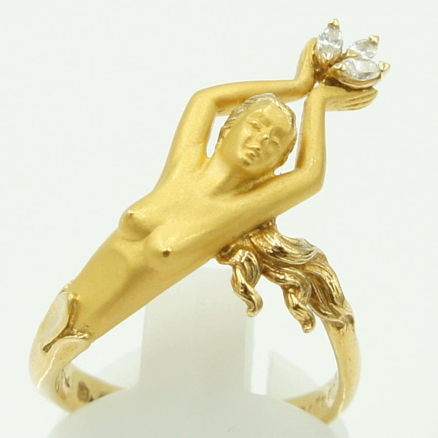 カレライカレラ（Carrera y Carrera）カレライカレラ750マーメイドダイヤモンドリング　「女神」　リングサイズ12号　レディース（中古）