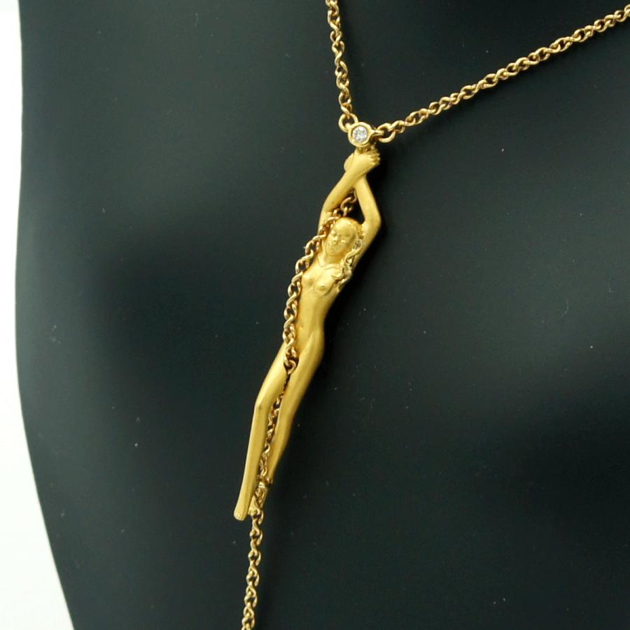 カレライカレラ（Carrera y Carrera）カレライカレラ750ダイヤモンドネックレス「女神」　ネックレスサイズ 約43cm 　レディース(中古）