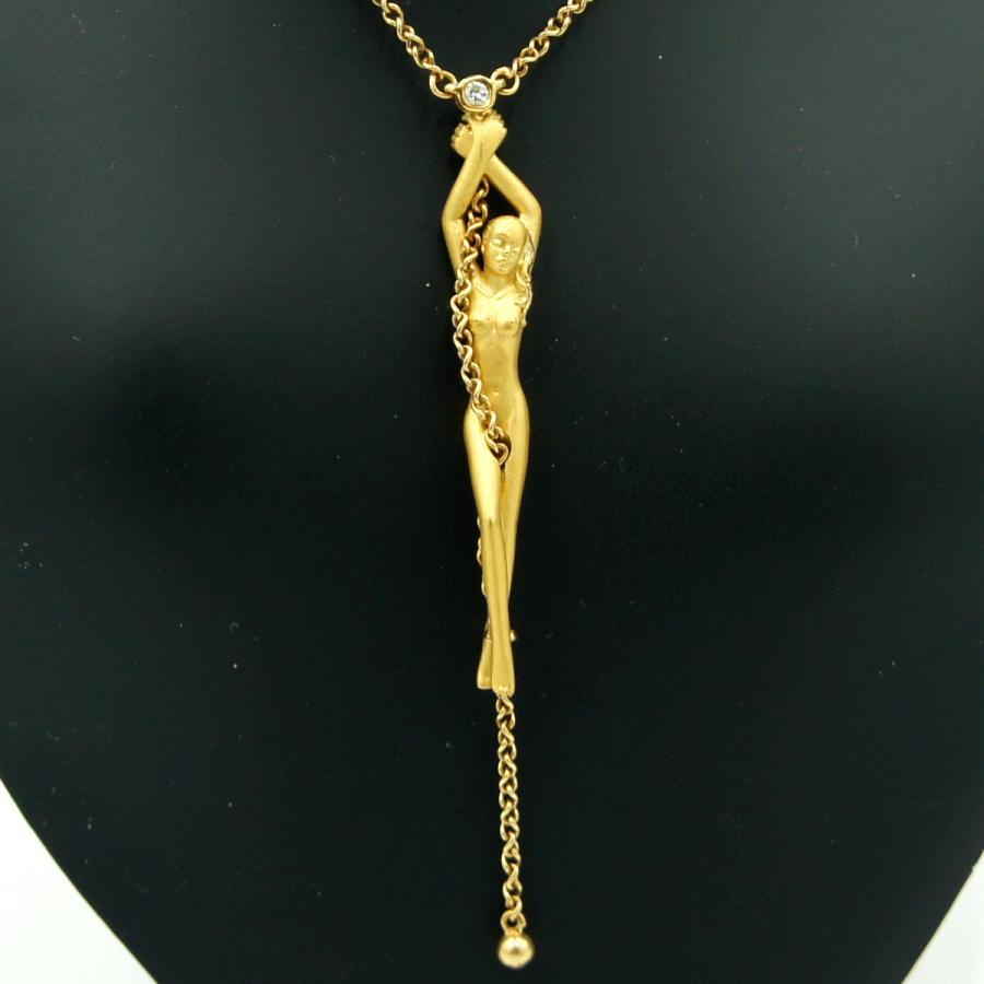 カレライカレラ（Carrera y Carrera）カレライカレラ750ダイヤモンドネックレス「女神」　ネックレスサイズ 約43cm 　レディース(中古）