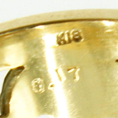 K18ダイヤモンドリング　「ゾウ」　リングサイズ18号　D 0.17ct　重量11.62ｇ（中古）