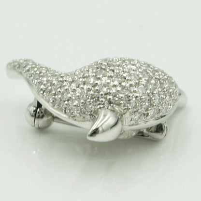 K18WGダイヤモンドブローチ　「ドルフィン」　D1.00ct　4.71ｇ（中古
