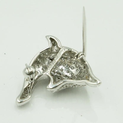 K18WGダイヤモンドブローチ　「ドルフィン」　D1.00ct　4.71ｇ（中古