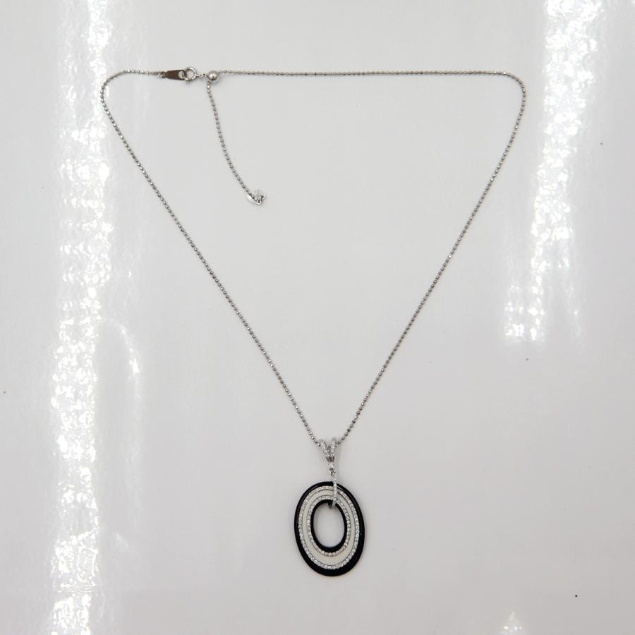 K18WGオニキスダイヤペンダントネックレス　D0.60ct　重さ：6.45g(石の重量含む) レディース(中古)