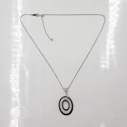 K18WGオニキスダイヤペンダントネックレス　D0.60ct　重さ：6.45g(石の重量含む) レディース(中古)