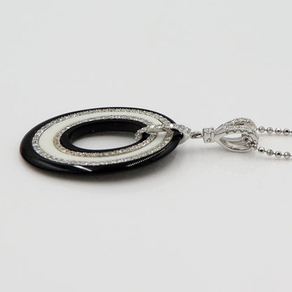 K18WGオニキスダイヤペンダントネックレス　D0.60ct　重さ：6.45g(石の重量含む) レディース(中古)