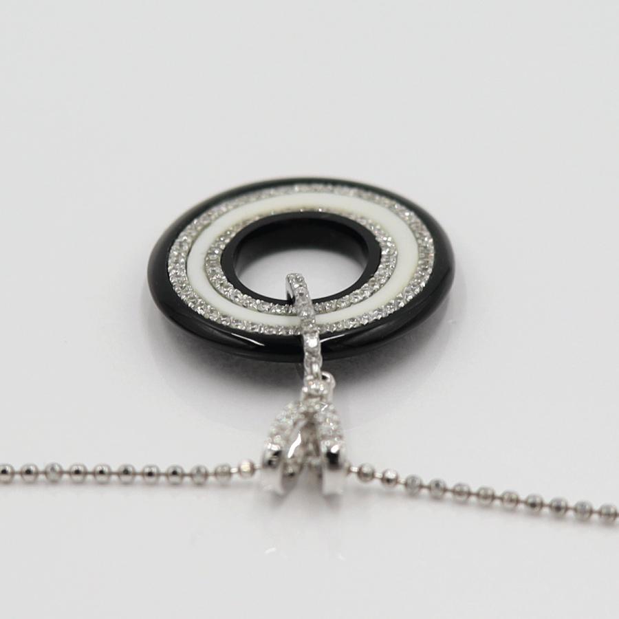 K18WGオニキスダイヤペンダントネックレス　D0.60ct　重さ：6.45g(石の重量含む) レディース(中古)