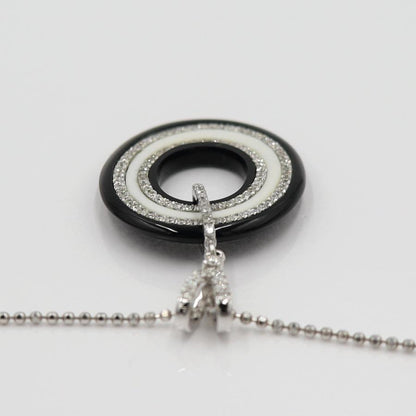 K18WGオニキスダイヤペンダントネックレス　D0.60ct　重さ：6.45g(石の重量含む) レディース(中古)