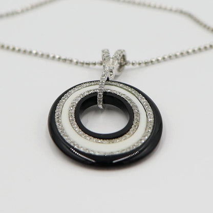 K18WGオニキスダイヤペンダントネックレス　D0.60ct　重さ：6.45g(石の重量含む) レディース(中古)