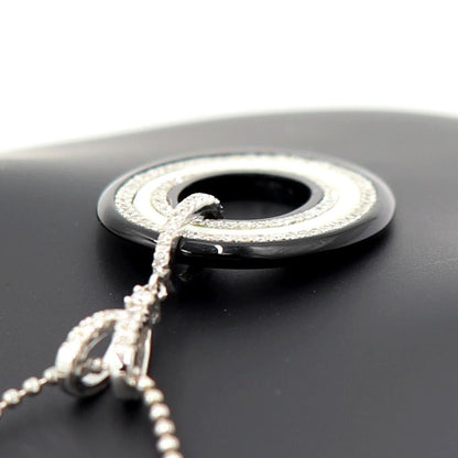 K18WGオニキスダイヤペンダントネックレス　D0.60ct　重さ：6.45g(石の重量含む) レディース(中古)