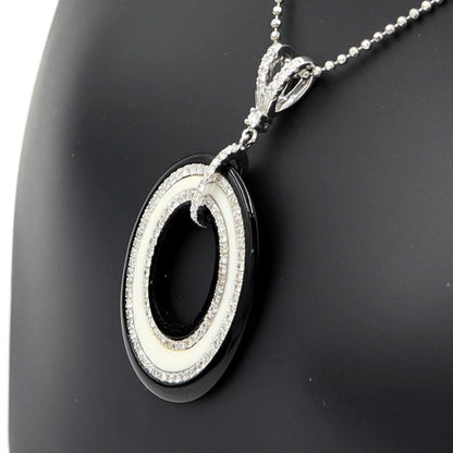 K18WGオニキスダイヤペンダントネックレス　D0.60ct　重さ：6.45g(石の重量含む) レディース(中古)