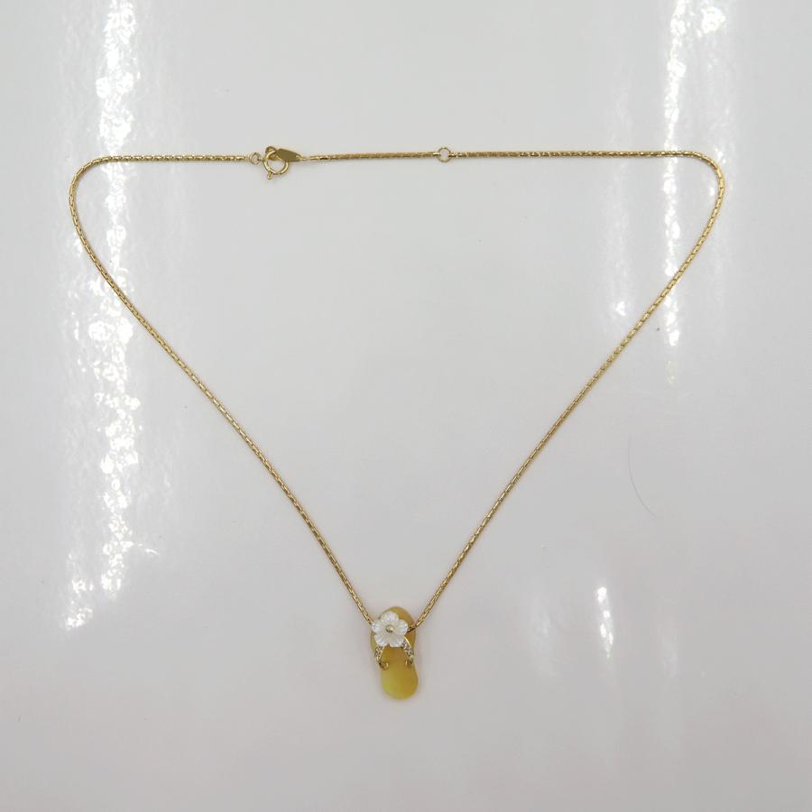 K18白蝶貝ペンダントネックレス 「サンダル」　重さ：7.03g(石の重量含む) レディース(中古)