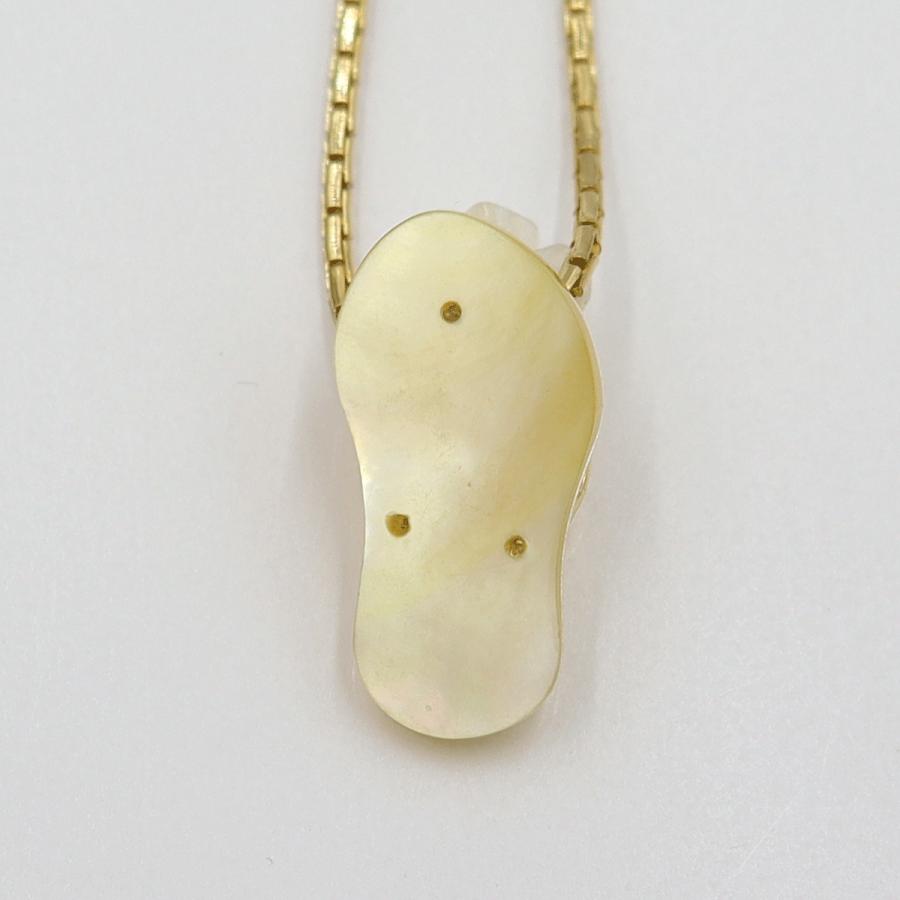 K18白蝶貝ペンダントネックレス 「サンダル」　重さ：7.03g(石の重量含む) レディース(中古)