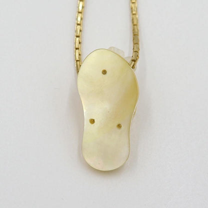 K18白蝶貝ペンダントネックレス 「サンダル」　重さ：7.03g(石の重量含む) レディース(中古)