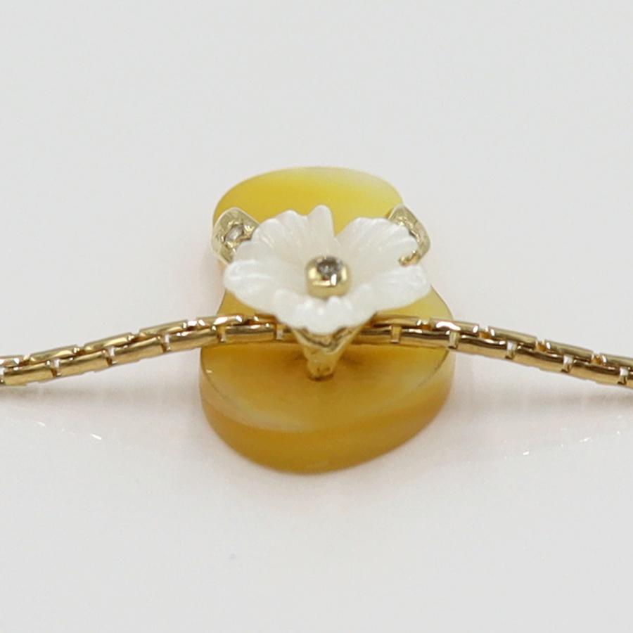 K18白蝶貝ペンダントネックレス 「サンダル」　重さ：7.03g(石の重量含む) レディース(中古)