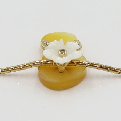 K18白蝶貝ペンダントネックレス 「サンダル」　重さ：7.03g(石の重量含む) レディース(中古)