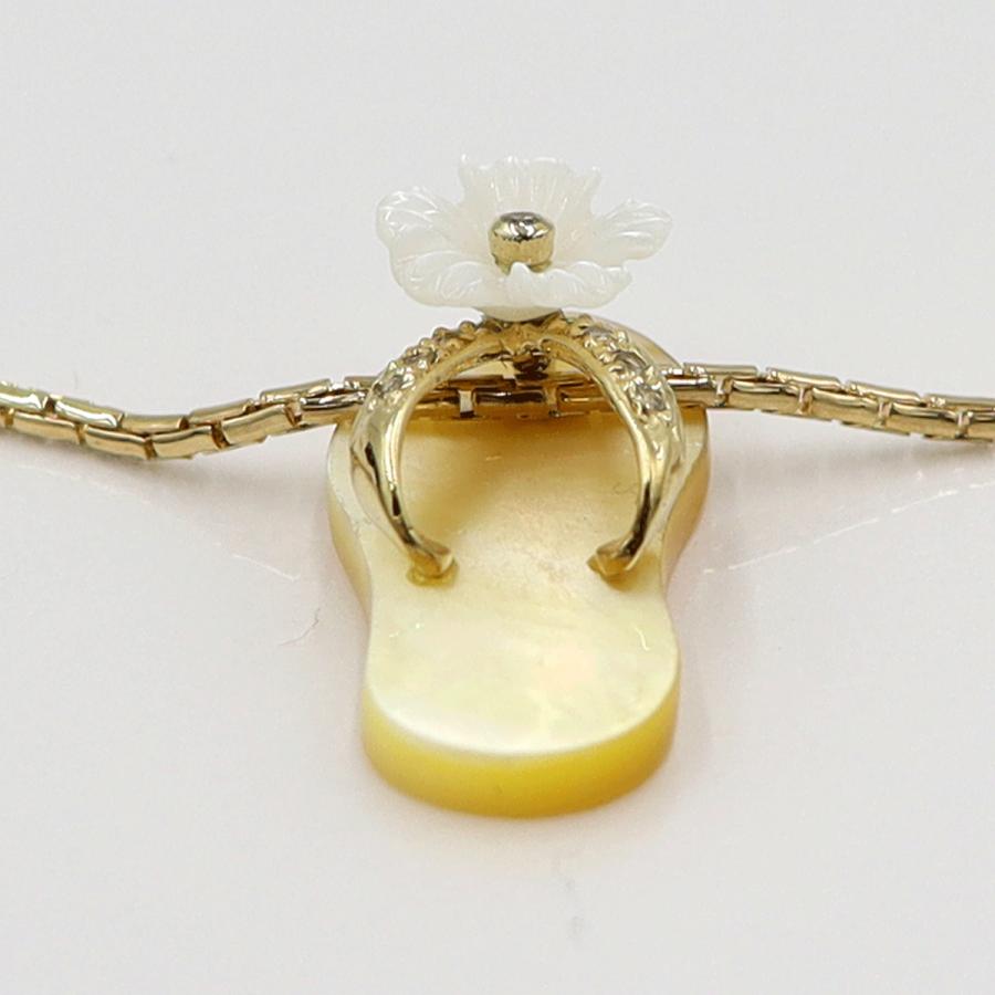 K18白蝶貝ペンダントネックレス 「サンダル」　重さ：7.03g(石の重量含む) レディース(中古)