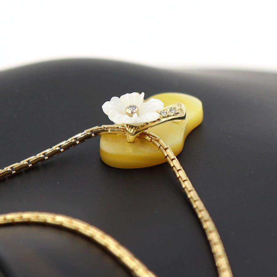 K18白蝶貝ペンダントネックレス 「サンダル」　重さ：7.03g(石の重量含む) レディース(中古)