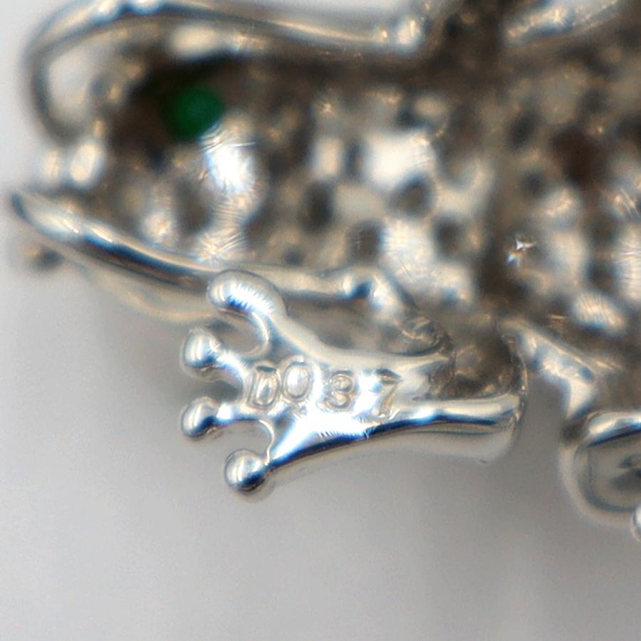 K18WGエメラルドダイヤネックレス 「カエル」E0.08ct　D0.37ct 　重さ：3.88g(石の重量含む) レディース(中古)