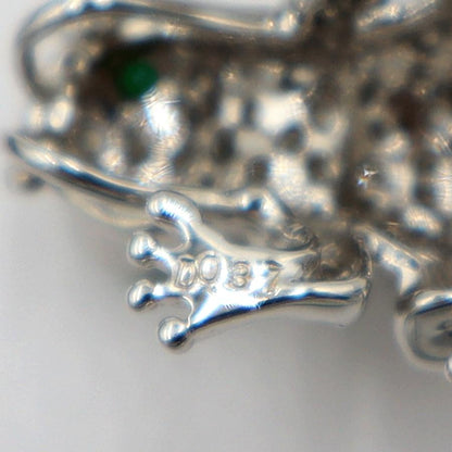 K18WGエメラルドダイヤネックレス 「カエル」E0.08ct　D0.37ct 　重さ：3.88g(石の重量含む) レディース(中古)