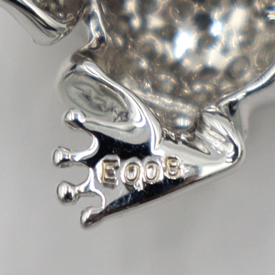 K18WGエメラルドダイヤネックレス 「カエル」E0.08ct　D0.37ct 　重さ：3.88g(石の重量含む) レディース(中古)