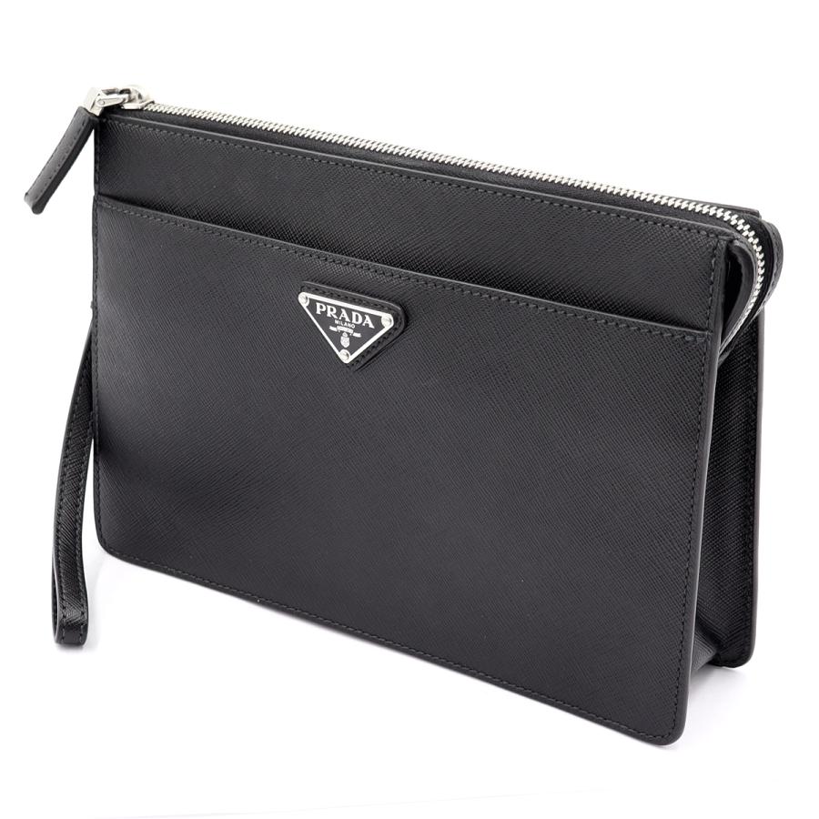 プラダ（PRADAサフィアーノレザー　レザーポーチ　2VF032　クラッチバッグ　メンズ　レディース(中古・未使用)