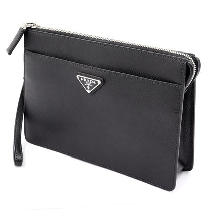 プラダ（PRADAサフィアーノレザー　レザーポーチ　2VF032　クラッチバッグ　メンズ　レディース(中古・未使用)