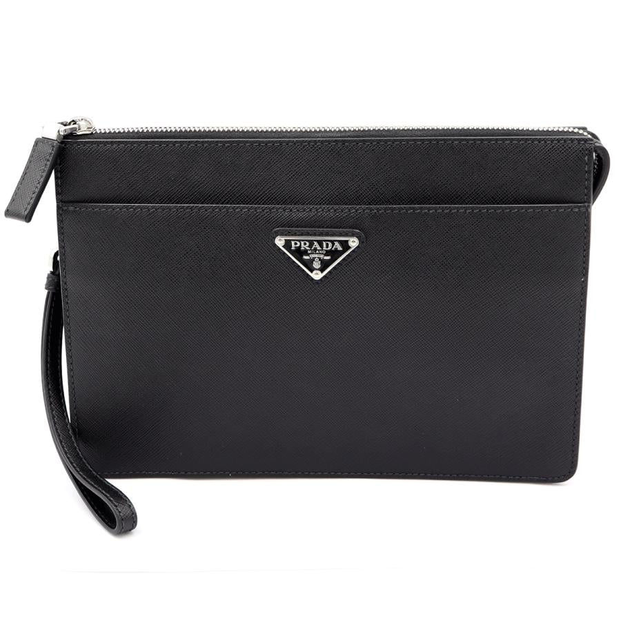 プラダ（PRADAサフィアーノレザー　レザーポーチ　2VF032　クラッチバッグ　メンズ　レディース(中古・未使用)