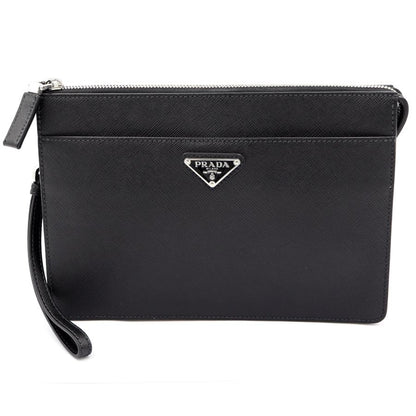プラダ（PRADAサフィアーノレザー　レザーポーチ　2VF032　クラッチバッグ　メンズ　レディース(中古・未使用)