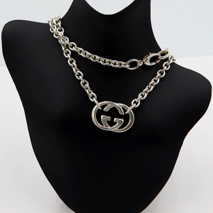 グッチ(GUCCI)　ダブルGネックレス　SV925　重さ28.66ｇ　チェーン長さ約43cm　シルバー　アクセサリー　レディース　(中古)