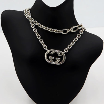 グッチ(GUCCI)　ダブルGネックレス　SV925　重さ28.66ｇ　チェーン長さ約43cm　シルバー　アクセサリー　レディース　(中古)