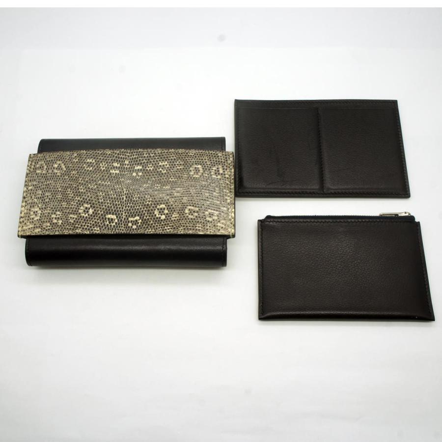 エルメス（HERMES）パッサン コンパクト　リザード/ブルーインディゴエピ　レディース（美品）