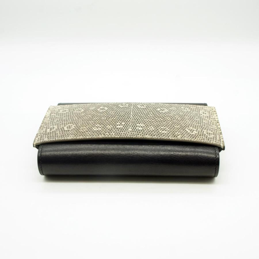 エルメス（HERMES）パッサン コンパクト　リザード/ブルーインディゴエピ　レディース（美品）