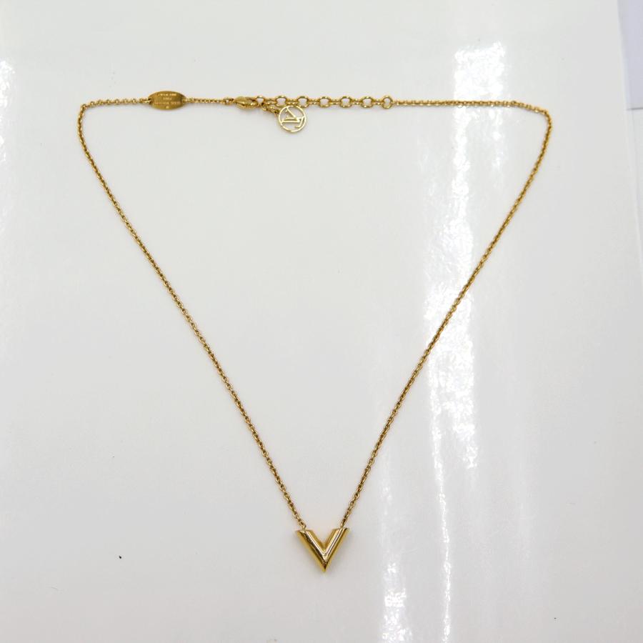 ルイヴィトン（LOUIS VUITTON)　エッセンシャルV　M61083　ネックレス　首回り42〜46cm　ゴールド　GP　レディース（中古）
