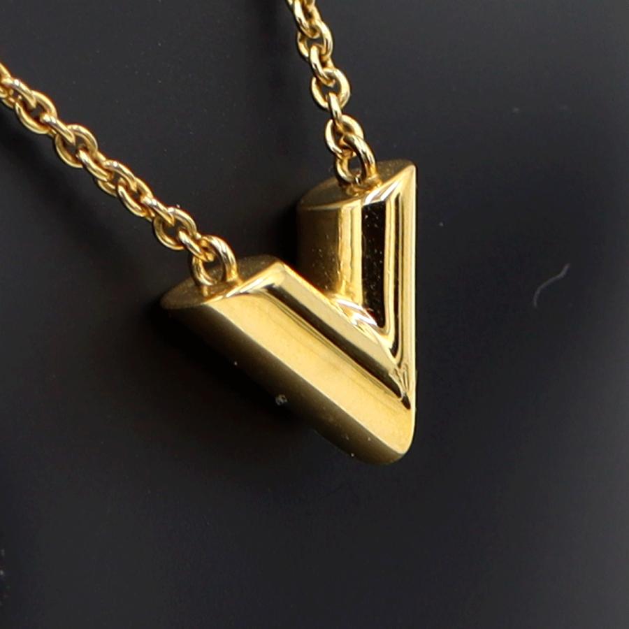 ルイヴィトン（LOUIS VUITTON)　エッセンシャルV　M61083　ネックレス　首回り42〜46cm　ゴールド　GP　レディース（中古）