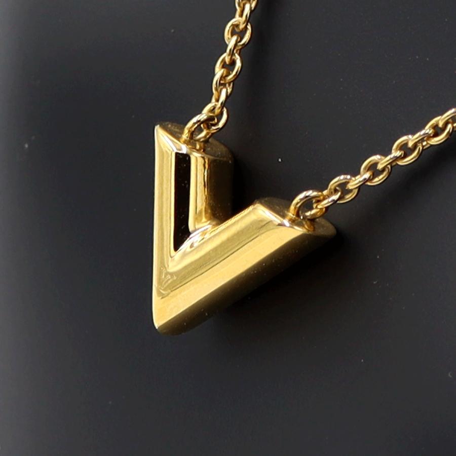 ルイヴィトン（LOUIS VUITTON)　エッセンシャルV　M61083　ネックレス　首回り42〜46cm　ゴールド　GP　レディース（中古）