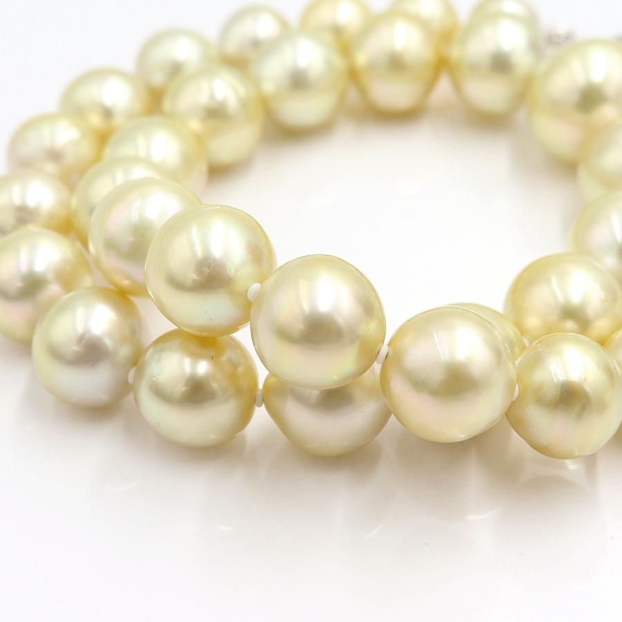 南洋真珠ネックレス　P10mm〜16mm　長さ44cm　重量92.75ｇ（中古）