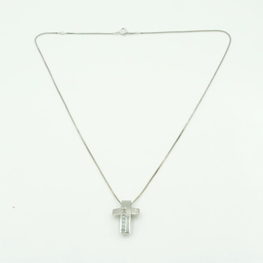 ピンキー＆ダイアン(PINKY&DIANNE)　750WGトパーズペンダントネックレス　重量4.70ｇ(石の重量含む)　ネックレス長さ 約40cm　レディース（中古）