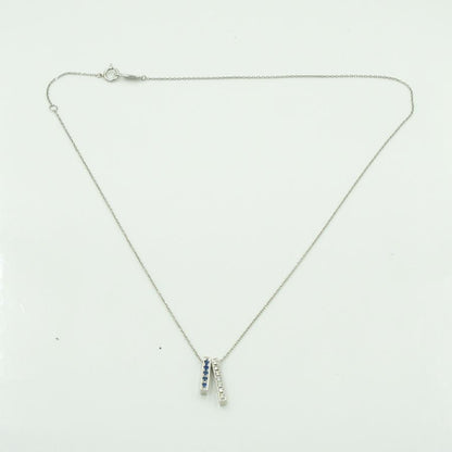 バーバリー(BURBERRY)　Pt900/Pt850サファイアダイヤモンドネックレス　ネックレス長さ 約39.5cm　S0.10ct D0.10ct　重量5.41ｇ(石の重量含む)　レディース（中古）
