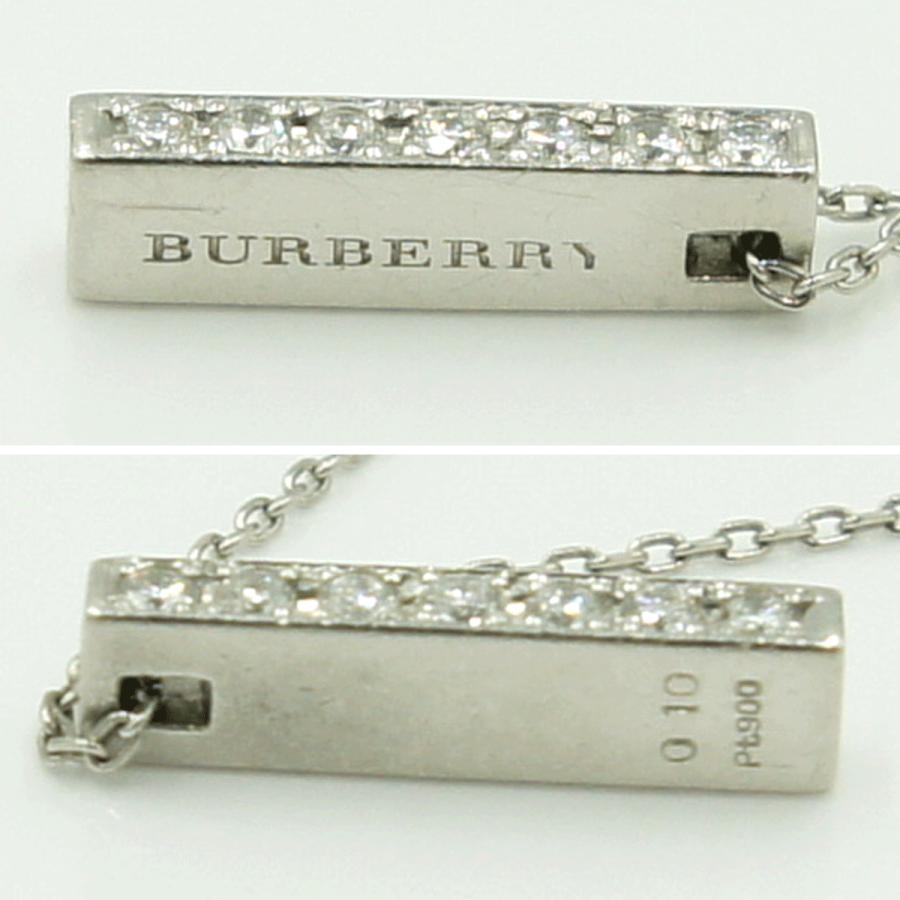 バーバリー(BURBERRY)　Pt900/Pt850サファイアダイヤモンドネックレス　ネックレス長さ 約39.5cm　S0.10ct D0.10ct　重量5.41ｇ(石の重量含む)　レディース（中古）
