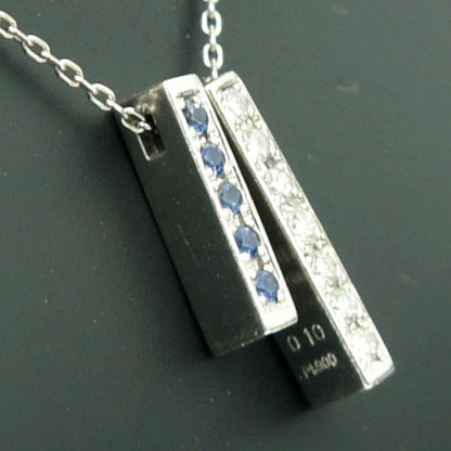 バーバリー(BURBERRY)　Pt900/Pt850サファイアダイヤモンドネックレス　ネックレス長さ 約39.5cm　S0.10ct D0.10ct　重量5.41ｇ(石の重量含む)　レディース（中古）