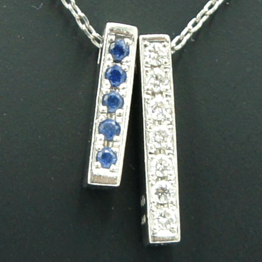 バーバリー(BURBERRY)　Pt900/Pt850サファイアダイヤモンドネックレス　ネックレス長さ 約39.5cm　S0.10ct D0.10ct　重量5.41ｇ(石の重量含む)　レディース（中古）