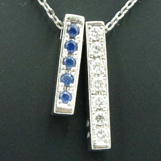 バーバリー(BURBERRY)　Pt900/Pt850サファイアダイヤモンドネックレス　ネックレス長さ 約39.5cm　S0.10ct D0.10ct　重量5.41ｇ(石の重量含む)　レディース（中古）