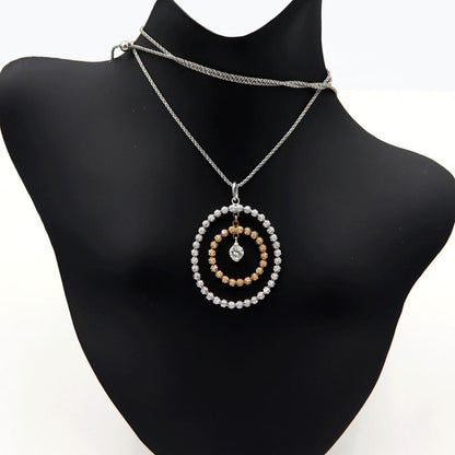 K18WGダイヤペンダントネックレス　D0.18ct　ネック長さ:50cm　重量4.96ｇ(石の重量を含む) (中古)