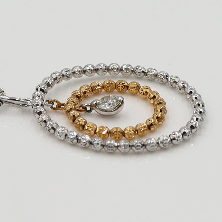 K18WGダイヤペンダントネックレス　D0.18ct　ネック長さ:50cm　重量4.96ｇ(石の重量を含む) (中古)