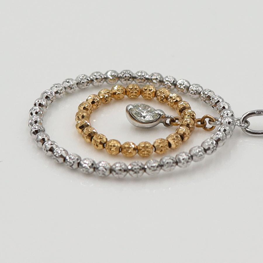 K18WGダイヤペンダントネックレス　D0.18ct　ネック長さ:50cm　重量4.96ｇ(石の重量を含む) (中古)