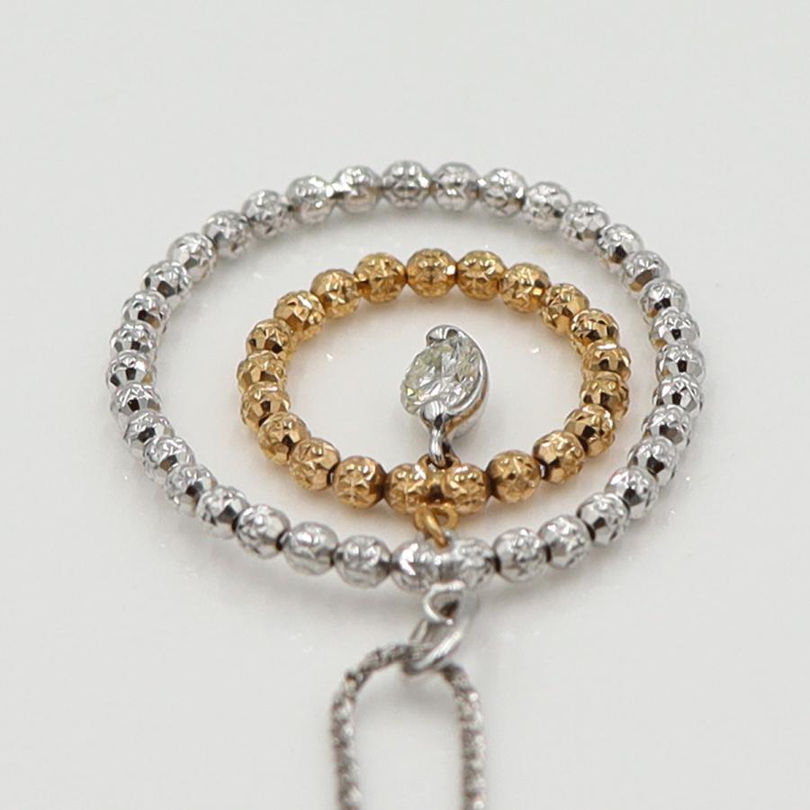 K18WGダイヤペンダントネックレス　D0.18ct　ネック長さ:50cm　重量4.96ｇ(石の重量を含む) (中古)