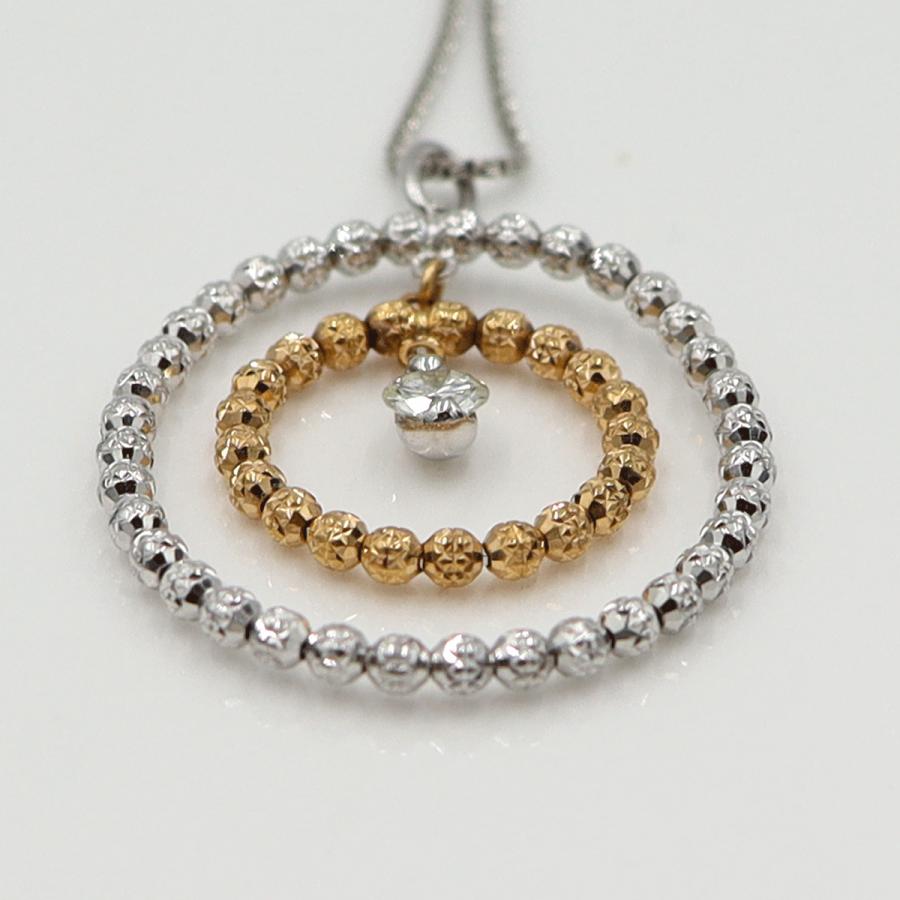 K18WGダイヤペンダントネックレス　D0.18ct　ネック長さ:50cm　重量4.96ｇ(石の重量を含む) (中古)