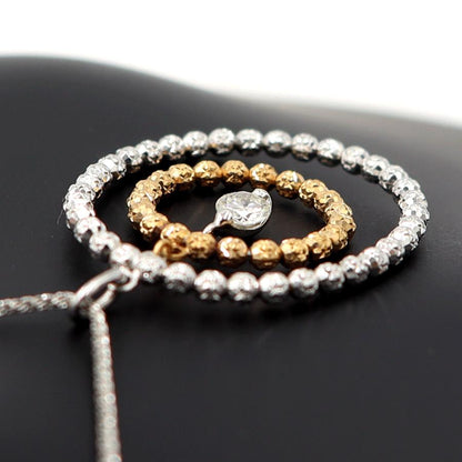 K18WGダイヤペンダントネックレス　D0.18ct　ネック長さ:50cm　重量4.96ｇ(石の重量を含む) (中古)